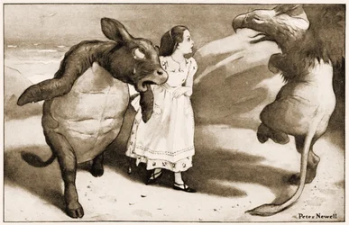 De begyndte højtideligt at danse rundt og rundt om Alice, illustration til Lewis Carrolls Alices Adventures in Wonderland, 1901